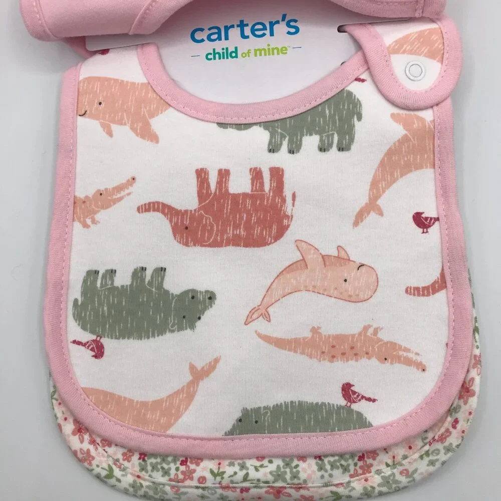 Carter's Child of Mine 3 Pack Water Resistant Snap Clasp Bibs NWT